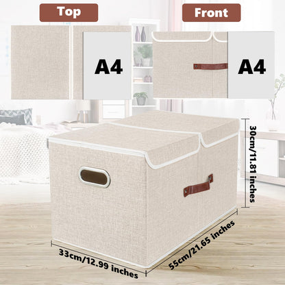 TYEERS Aufbewahrungsbox mit Deckel, faltbar, 55x33x30 cm, 2er-Set