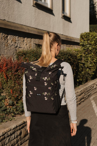 Ela Mo Rolltop Rucksack Damen Upsy Daisy mit Laptopfach und USB
