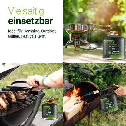 CAMPLORA Gaskartuschen Schraubventil EN417 - 12x 500g Propan/Butan