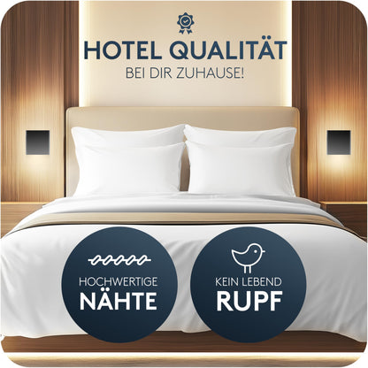 CALMONT 3-Kammer Daunenkissen Kopfkissen – 40x80 cm