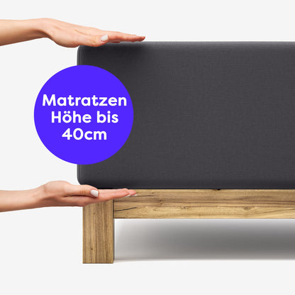 Wolkenfeld Spannbettlaken Frida Jersey 200x220–220x240 cm Anthrazit