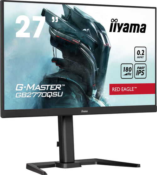 iiyama G-Master GB2770QSU-B6 Gaming Monitor. Schwarzer 27" WQHD IPS Bildschirm. Stellt Games mit 180Hz dar.