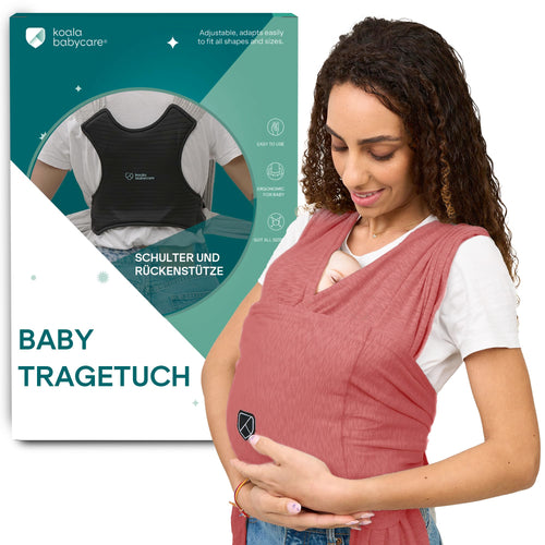 Koala Babycare Tragetuch Neugeborene Babytrage - Bourdeaux. Langes, bordeauxrotes Tuch zum ergonomischen Tragen von Neugeborenen.