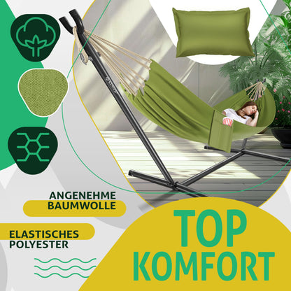 KESSER® Hängematte Lake für 2 Personen mit Gestell – Khaki
