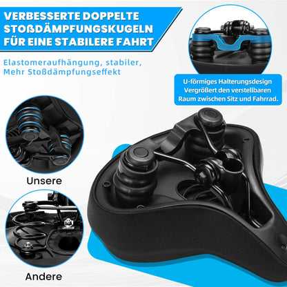 CDYWD Fahrradsattel Gel Ergonomisch Extra Breit für Damen & Herren