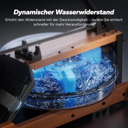 MERACH R28 Wasser Rudergerät Holz für Heimfitness – Faltbar