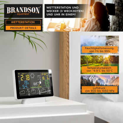 Brandson digitale WLAN Wetterstation mit Aussensensor - Modell 2025