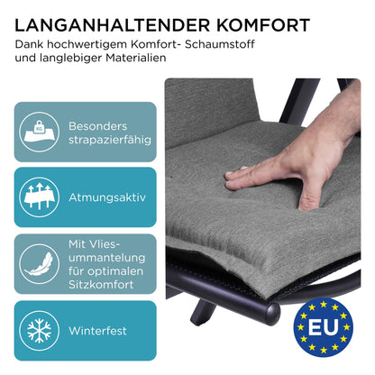 gardisun Gartenstuhlauflagen Hochlehner Kopfteil - 6er Set Anthrazit