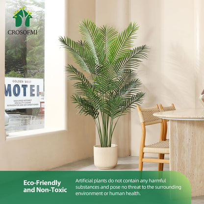 CROSOFMI Künstliche Palme 170 cm im Topf, Kunstpflanze für Wohnzimmer