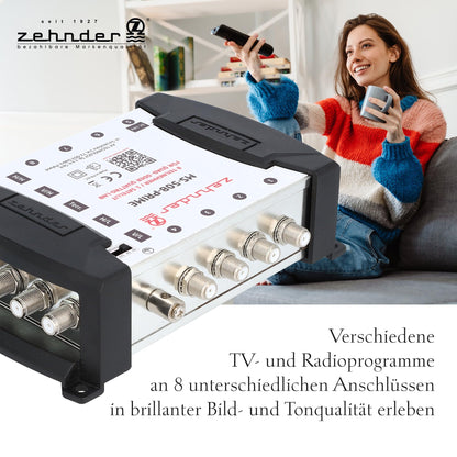 ZEHNDER 5/8 Multischalter für Quattro & Quad LNB 1x SAT / 8 Teilnehmer