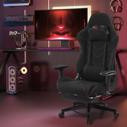 WOLTU Gaming Bürostuhl Stoff Schwarz – Fussstütze