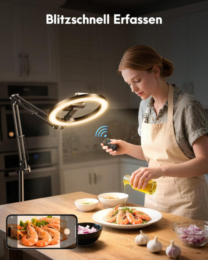 Evershop Ringlicht mit Stativ 10 Zoll, LED Ringleuchte für Handy