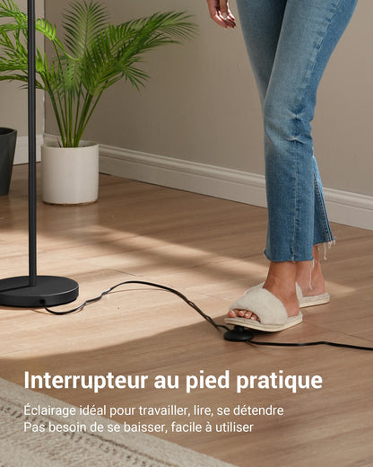 EDISHINE Bogenlampe Stehleuchte - 161cm Schwarz Beige