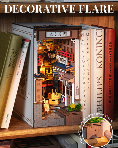 ROBOTIME Book Nook Kit Sakura Wine Alley DIY Miniaturhaus Bausatz