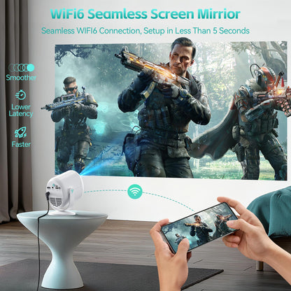 Nasin VF211WF Mini Beamer 1080P Full HD mit WiFi 6 und Bluetooth