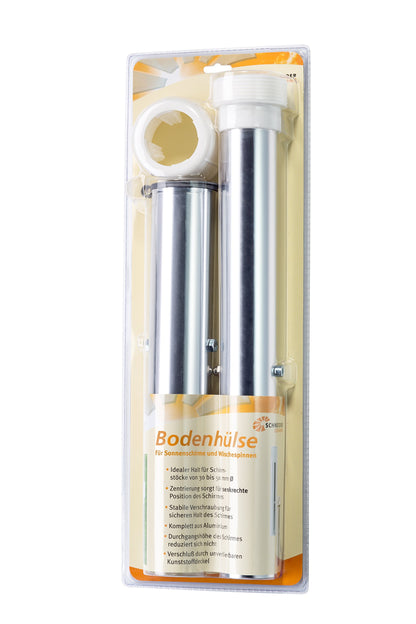 Schneider Bodenhülse 827-00 für Gartenschirme, eloxiertes Aluminium