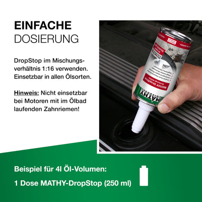 MATHY DropStop Dichtungs-Additiv gegen Ölverlust – 3x 250ml Pack