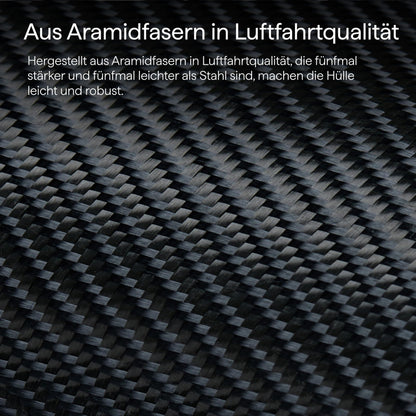 PITAKA iPhone Air Hülle aus Aramidfaser mit MagSafe, Schwarz/Grau