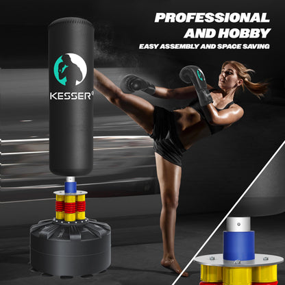 KESSER® Boxsack Set freistehend Erwachsene MMA - Schwarz
