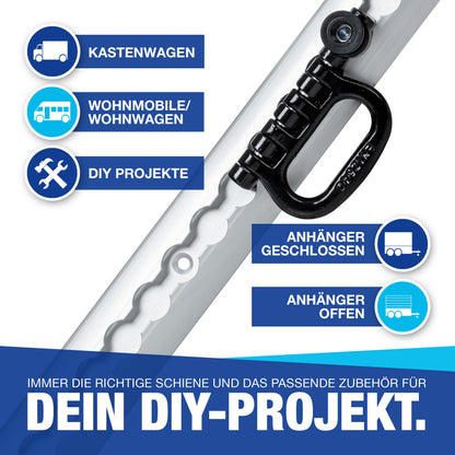 NTG Airlineschiene halbrund Aluminium eloxiert 2 Stück je 2 m