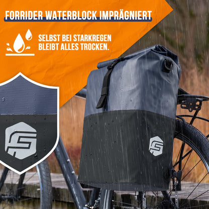 Forrider 3in1 Gepäckträgertasche 27L - Rucksack Umhängetasche