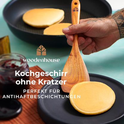 Woodenhouse Kochbesteck Set 12-teilig aus Teakholz mit Halter