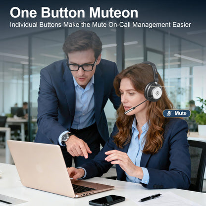 Wantek 882BT Bluetooth Headset mit Mikrofon und Ladestation