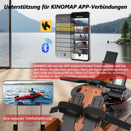 Wenoker Rudergerät Wasser Massivholz Klappbar - Bluetooth