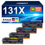 NOGIVY 131X 131A Toner 4er-Pack mit Chip für HP LaserJet Pro 200, Kartuschen in Schwarz, Cyan, Gelb und Magenta
