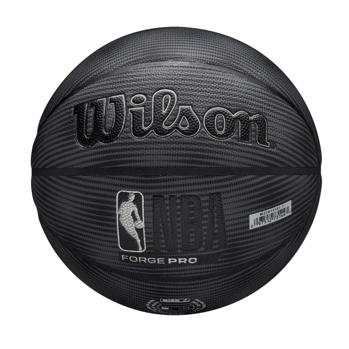 Wilson NBA Forge Pro Midnight Basketball, Schwarz/Silber, Grösse 7, für Hallen- und Aussenplätze