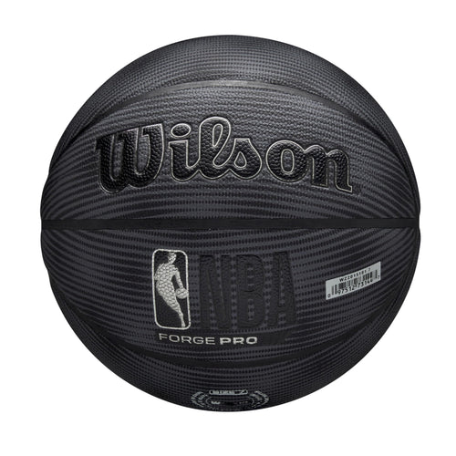Wilson NBA Forge Pro Midnight Basketball, Schwarz/Silber, Grösse 7, für Hallen- und Aussenplätze