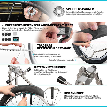 DURATECH Fahrradreparaturset 31-teilig mit Werkzeugkoffer