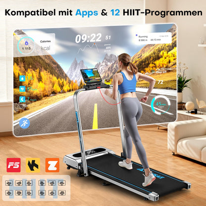 FOUSAE 5 in 1 Walking Pad Klapp-Laufband – 12km/h, 9% Steigung