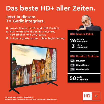 TELEFUNKEN XF32SN550SD 32 Zoll Smart TV Full HD HDR DVD