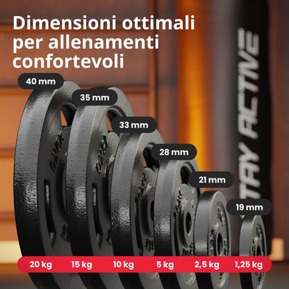 Hop-Sport Hantelscheiben Set Gusseisen 20 kg (4 x 5 kg) 31 mm Bohrung