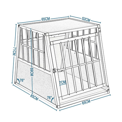 EUGAD Alu Hundetransportbox – 65x85x71cm Mittel