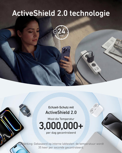 Anker Nano 100W USB-C Ladegerät mit 1,8 m Kabel, schwarz