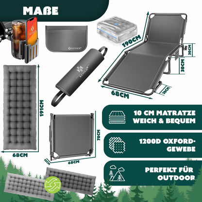 KESSER Campingbett Feldbett klappbar 190 x 68 x 30 cm, bis 250 kg