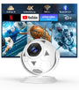 Magcubic HY300F Mini Beamer 4K Support mit Android 14 und WiFi 6 – kugelförmiges Gehäuse im Fussball-Design