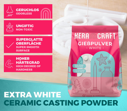 Keracraft Reliefgiesspulver weiss, 4 x 4,5 kg für Gussprojekte