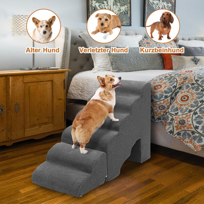 A.FATI 60cm Hoch Hundetreppe - 6 Stufen, Dunkel Grau