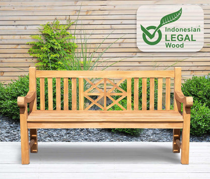 CLP Teak Vollholz Gartenbank Florida I – Sitzbank 150 cm