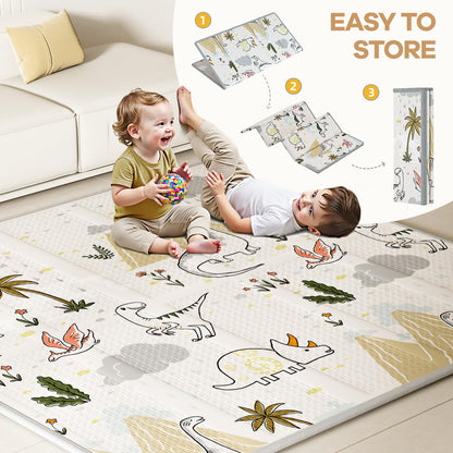 Lertantri Baby Laufstall mit Matte, Laufgitter 120x120 cm, Beige