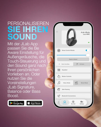 JLab JBuds LUX ANC Over-Ear Bluetooth-Kopfhörer mit Mikrofon, Mauve