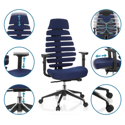 hjh OFFICE Ergo LINE II PRO Ergonomie Bürostuhl – Blau