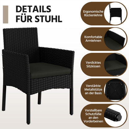 Yaheetech Gartenmöbel-Set Polyrattan 4-teilig mit Sofa & Tisch