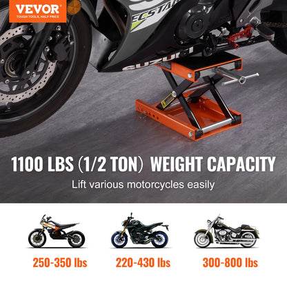 VEVOR Motorrad Hebebühne 500 kg - Höhenverstellbar 95-350 mm