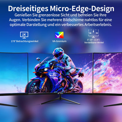 CRUA CR270QA 27 Zoll Curved Monitor Full HD 144Hz HDMI VGA