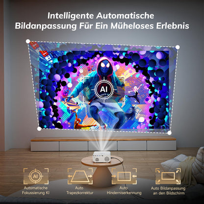 Smart Mini Beamer 4K Heimkino Projektor - Netflix Zertifiziert