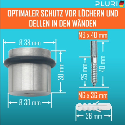 PLURI Premium Bodentürstopper Edelstahl – 10er Set zum Schrauben